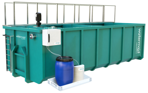 The AquaFloq water treatment system, perfectly suited for long-term groundwater remediation projects and temporary installations at contruction sights