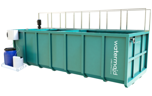 The AquaFloq water treatment system, perfectly suited for long-term groundwater remediation projects and temporary installations at contruction sights