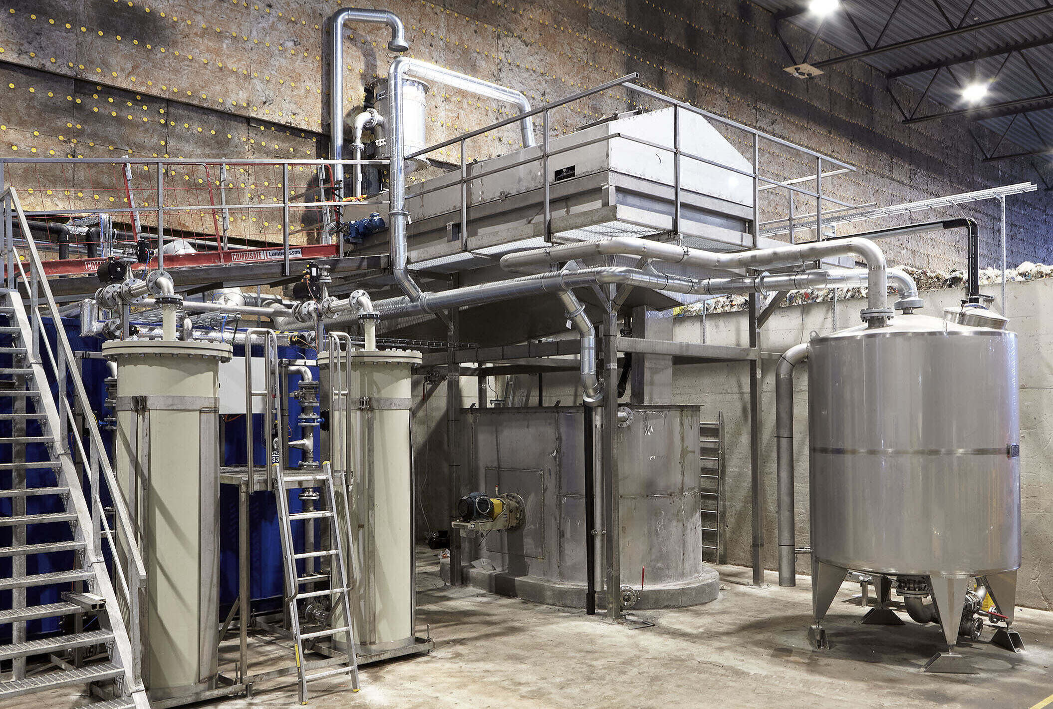 Reactors and floccation unit installed in plastic recycling facility