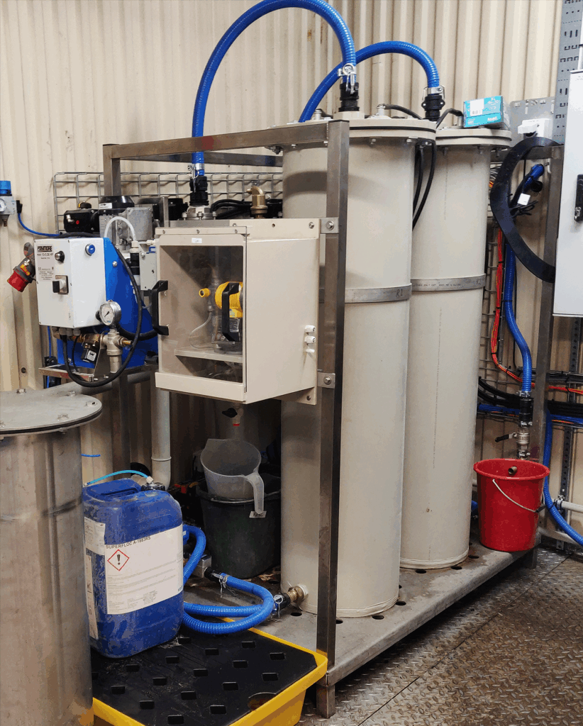 AxoPur reactors in train facility