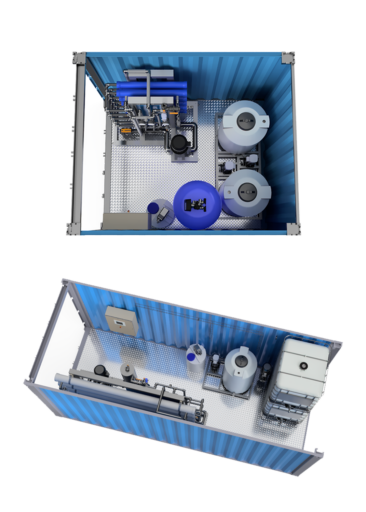 Membrane filtration system installed in 10 and 20 feet containers