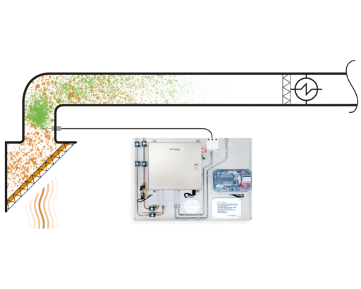 Explaination of how ozone treatment eliminates grease in the kitchen ventilation